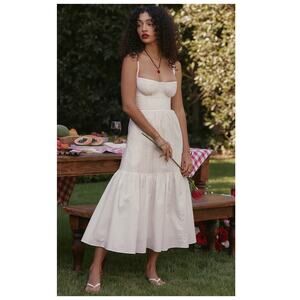 HOUSE OF CB Elia Floral Stretch Cotton Blend Corset Sundress Size Small